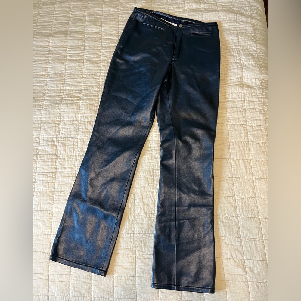 BB DAKOTA vintage pleather pants with insane dark blue color.